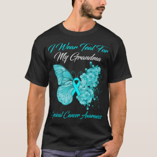Butterfly I Draag Blauwgroen voor mijn oma Cervica T-shirt