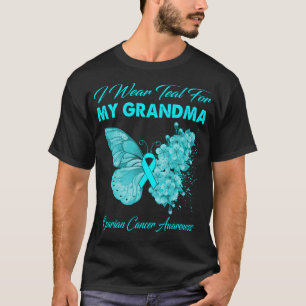 Butterfly I Draag Blauwgroen voor mijn oma Ovarian T-shirt