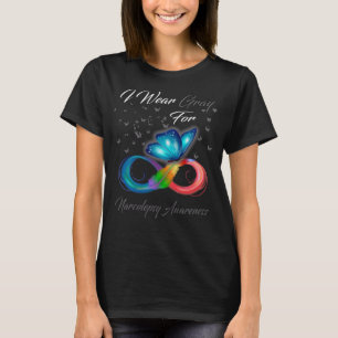 Butterfly I Draag grijs voor narcolepsie T-shirt