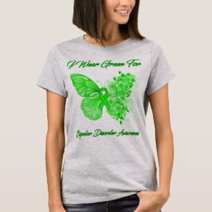 Butterfly I Draag groen voor bipolaire stoornis T-shirt