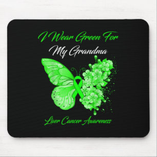 Butterfly I Draag groen voor mijn oma-leverkanker Muismat