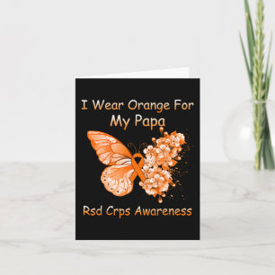 Butterfly I Draag Oranje voor mijn Papa RSD CRPS-s Kaart