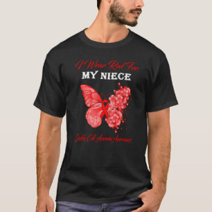 Butterfly I Draag Red voor mijn nichtje sikkelcel T-shirt