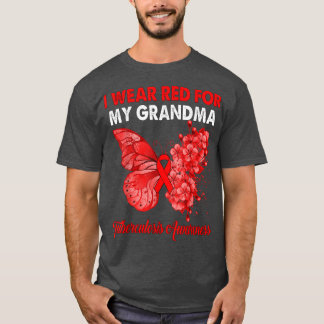 Butterfly I Draag rood voor mijn oma tuberculose A T-shirt