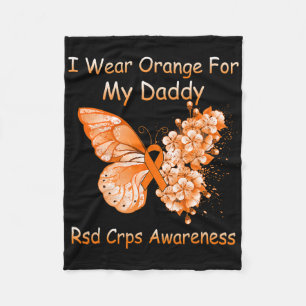 Butterfly I Draag Sinaasappel voor mijn papa RSD C Fleece Deken
