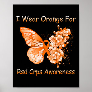 Butterfly I Draag Sinaasappel voor RSD CRPS Awaren Poster