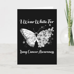 Butterfly I Draag White voor Lung Cancer Awareness Kaart