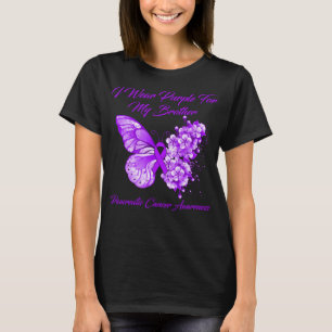 Butterfly I Wear Purple For My Brother Pancreatic T-shirt