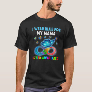Butterfly ik Draag blauw voor mijn mammie bewustzi T-shirt