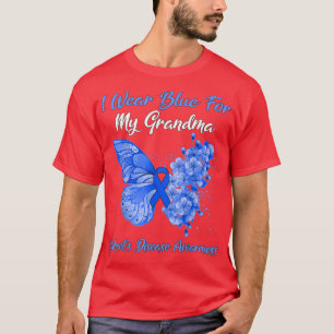 Butterfly ik Draag blauw voor mijn oma achter de d T-shirt