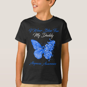 Butterfly ik Draag blauw voor mijn papa Alopecia A T-shirt