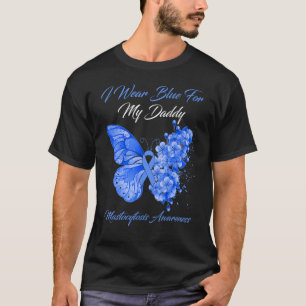 Butterfly Ik Draag blauw voor mijn papa Mastocytos T-shirt