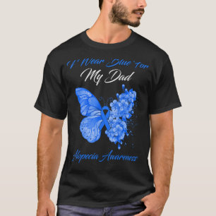 Butterfly ik Draag blauw voor mijn vader Alopecia T-shirt