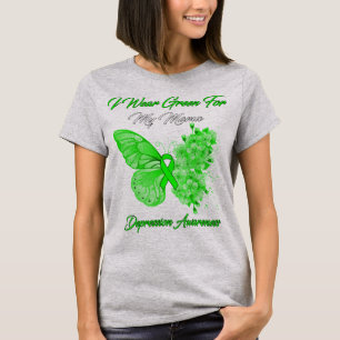 Butterfly ik Draag groen voor mijn mama depressie T-shirt