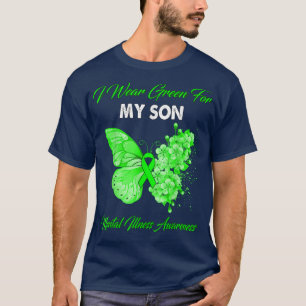 Butterfly ik Draag groen voor mijn zoon geesteszie T-shirt