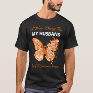 Butterfly ik Draag Oranje voor mijn man renale cel T-shirt