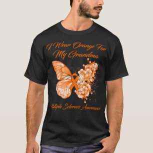 Butterfly ik Draag Oranje voor mijn oma multiple S T-shirt