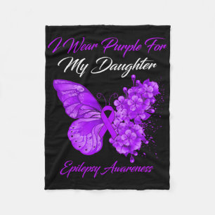 Butterfly ik Draag Paars voor mijn dochter Epileps Fleece Deken