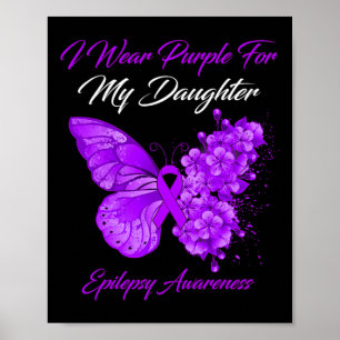 Butterfly ik Draag Paars voor mijn dochter Epileps Poster