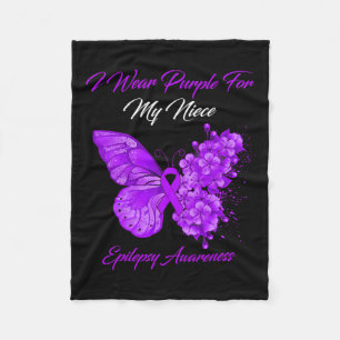 Butterfly ik Draag Paars voor mijn nichtje Epileps Fleece Deken