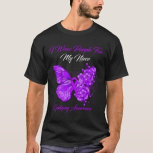 Butterfly ik Draag Paars voor mijn nichtje Epileps T-shirt