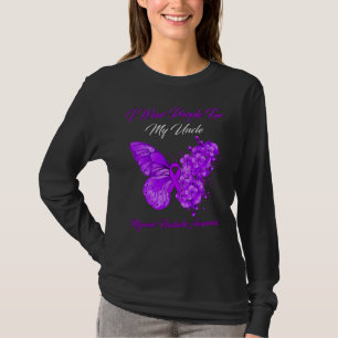 Butterfly ik Draag Paars voor mijn oom Migraine He T-shirt