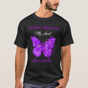 Butterfly ik Draag Paars voor mijn tante Lupus Awa T-shirt