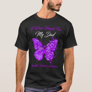Butterfly ik Draag Paars voor mijn vader huisvrouw T-shirt