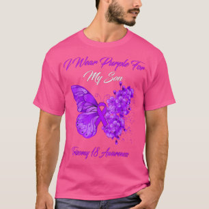 Butterfly ik Draag Paars voor mijn zoon Trisomy 18 T-shirt
