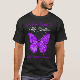 Butterfly Ik Draag Paarse voor mijn broertje Eatin T-shirt