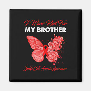 Butterfly Ik Draag rood voor mijn broer sikkelcel Magneet
