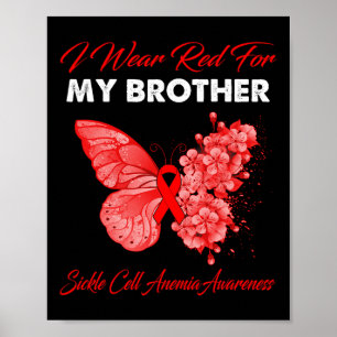 Butterfly Ik Draag rood voor mijn broer sikkelcel Poster