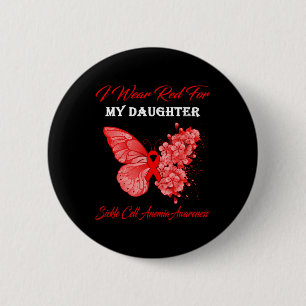 Butterfly Ik Draag rood voor mijn dochter sikkelce Ronde Button 5,7 Cm