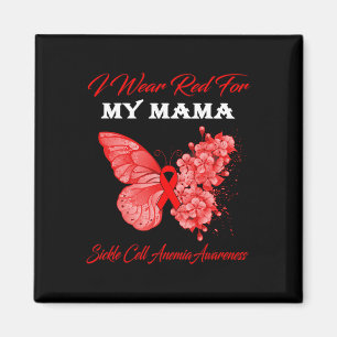 Butterfly ik Draag rood voor mijn mama sikkelcelan Magneet
