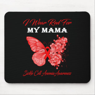 Butterfly ik Draag rood voor mijn mama sikkelcelan Muismat