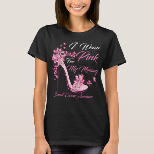 Butterfly ik Draag roze voor mijn mammie borstkank T-shirt