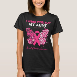 Butterfly ik Draag roze voor mijn tante Breast Can T-shirt