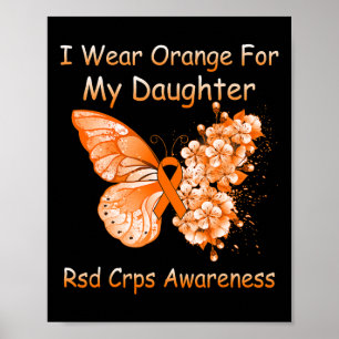 Butterfly Ik Draag Sinaasappel voor mijn dochtertj Poster