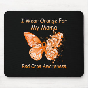 Butterfly Ik Draag Sinaasappel voor mijn Mama RSD  Muismat