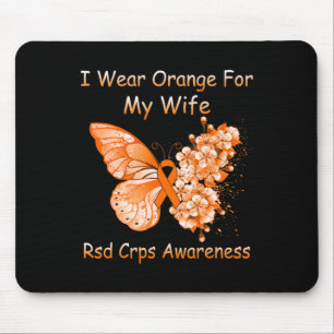 Butterfly Ik Draag Sinaasappel voor mijn vrouw RSD Muismat
