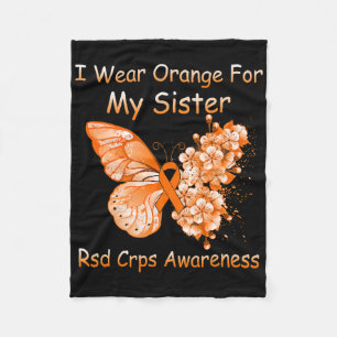 Butterfly Ik Draag Sinaasappel voor mijn zus RSD C Fleece Deken