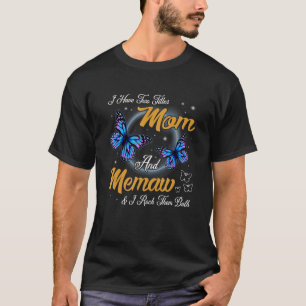 Butterfly Ik heb twee titels: mama en moeder herde T-shirt