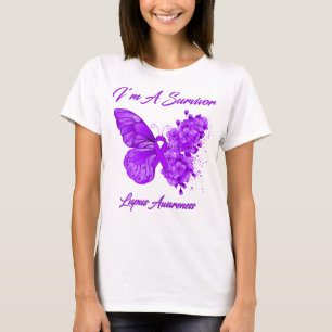 Butterfly I'm a Survivor Lupus Awareness T-shirt