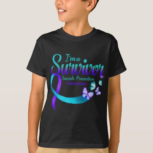 Butterfly Im A Survivor Suicide Prevention Awaren T-shirt (Voorkant)