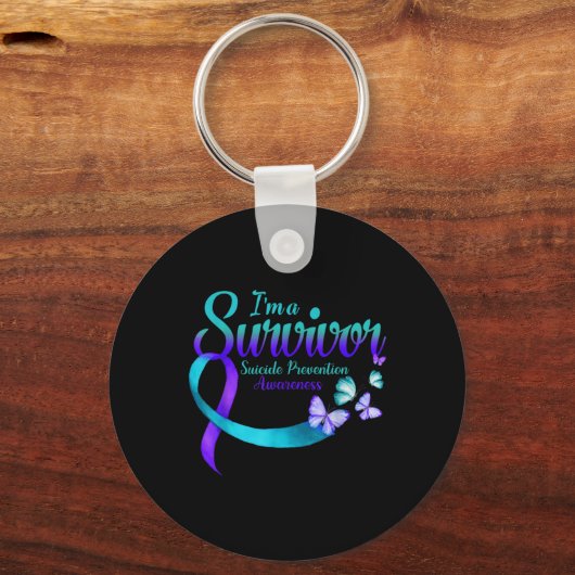 Butterfly Im A Survivor Suicide Prevention Awarene Sleutelhanger (Voorkant)