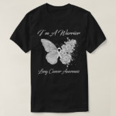 Butterfly I'm a Warrior Lung Cancer Awareness T-shirt (Design voorkant)
