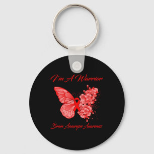 Butterfly I'm Warrior Brain Aneurysm Awareness Sleutelhanger