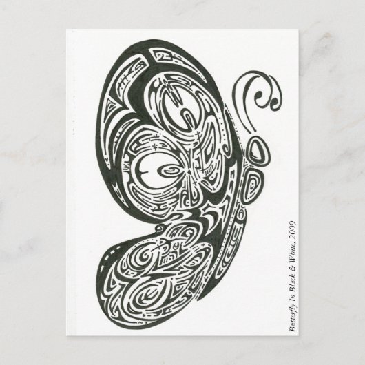 Butterfly in Black & White, 2009 Briefkaart (Voorkant)