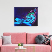 Butterfly in Blue Light Canvas Print (Insitu (Woonkamer))