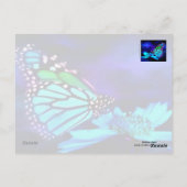 Butterfly in Blue Light - Thinking You Briefkaart (Achterkant)